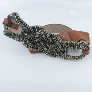 Braided Buckle Leather Belt
